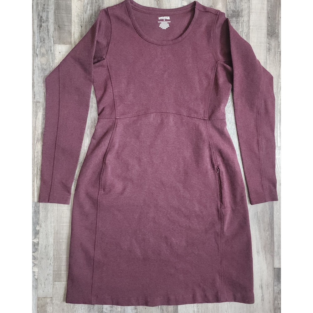 Duluth Trading Co Dress Womens S Burgundy Long Sleeve Zipper Pocket Knit